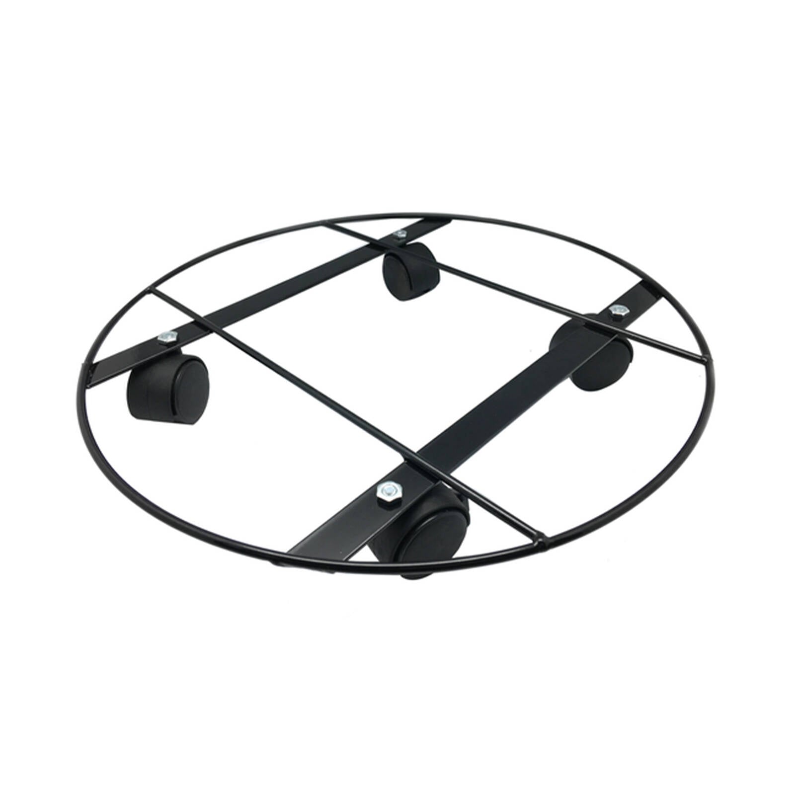 Eden 30cm Heavy Duty Round Pot Plant Trolley, Metal, 50kg Capacity, Indoor & Outdoor