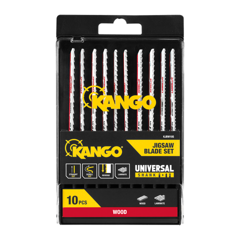 Kango 10 Piece Wood Jigsaw Blade Set - 102mm x 13mm x 124mm - Precision Cutting - SuperSaverAU - view 1