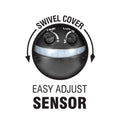 Brilliant 10W Alston Black Slimline Round Bunker Sensor Light Outdoor 21302/06