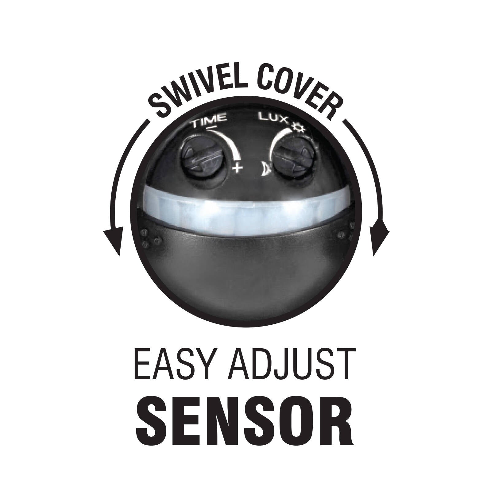 Brilliant 10W Alston Black Slimline Round Bunker Sensor Light Outdoor 21302/06