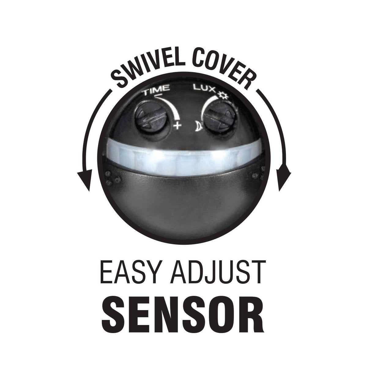 Brilliant 10W Alston Slimline Round Bunker Security Sensor Light - 205mm - Black - 1000 Lumens - PIR Motion Detection - SuperSaverAU - view 4