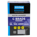 Titan 38mm Electro Galvanised Straight Collated Nail C Brads Pack 4000 - 16 Gauge - Durable Fastening Solution - SuperSaverAU - view 1