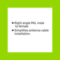 Antsig 75 Ohm Right Angle Adaptor Plug to Socket - 5mm x 26mm x 10mm - SuperSaverAU - view 2
