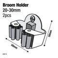 Everhang Broom Holder - 20-30mm - Plastic - Easy Installation - 2 Pack - SuperSaverAU - view 2