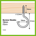 Everhang 19 x 3.3mm Zinc Plated Steel Round Hook 25 Pack