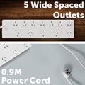 Arlec 12 Outlet Power Board 0.9m - Surge Protection - White - SuperSaverAU - view 2