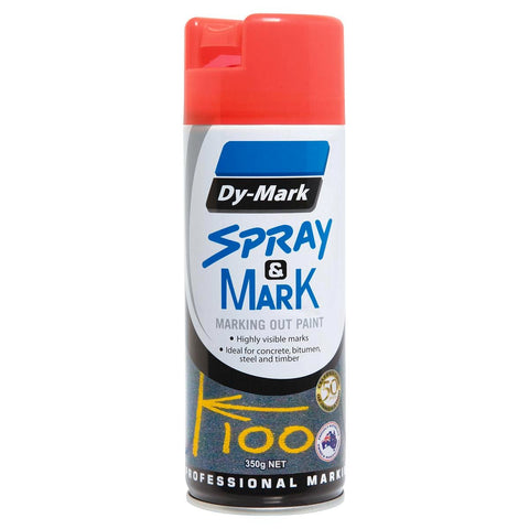 Dy-Mark Fluoro Red Spray Paint 350g Toluene-Free High Opacity - SuperSaverAU - view 1