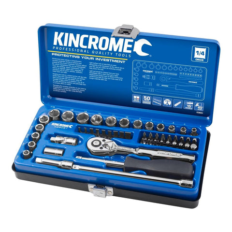 Kincrome Socket Set - 50 Piece - Chrome Vanadium Steel - Ratcheting - SuperSaverAU - view 1