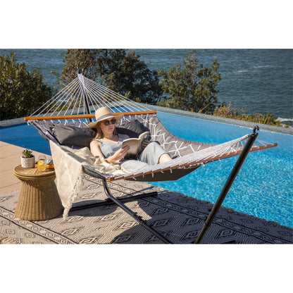 Two Trees Quilted Double Hammock - 140cm x 200cm - Polyester - Water Resistant