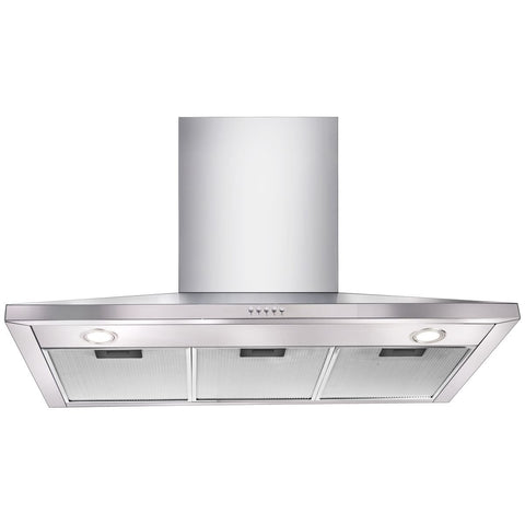 Artusi 900mm Canopy Rangehood - Stainless Steel, 750m³/h, Three Speeds, LED Lighting, Push Buttons - ACH905X1