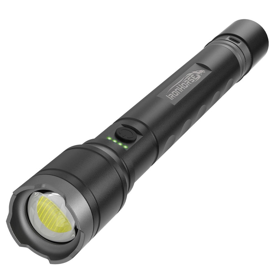 Ironhorse 4000lm Premium Hybrid Torch Flashlight - Rechargeable - Black - SuperSaverAU - view 1
