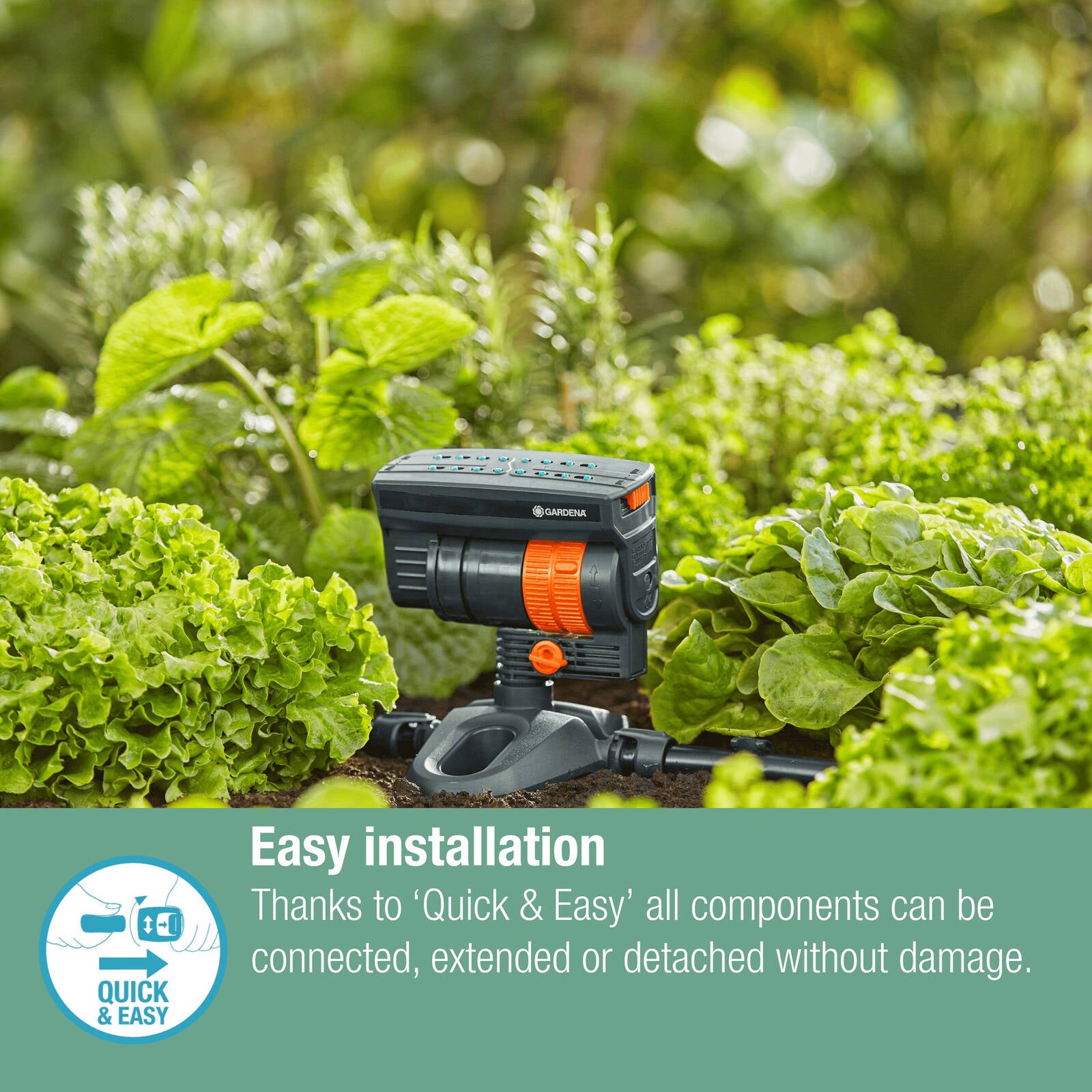 GARDENA Micro Irrigation Oscillating Sprinkler OS 90 in Black High-Impact Plastic