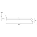 Rogerseller Tonic wall shower arm - brass construction, Brushed Nickel finish - 3506000207