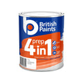 British Paints 4 In 1 Prep Primer Sealer Undercoat White 1L - Water Based, Interior & Exterior