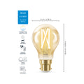 WiZ A60 B22 LED 640lm 7W Tuneable White Smart Filament Globe (929003017501)