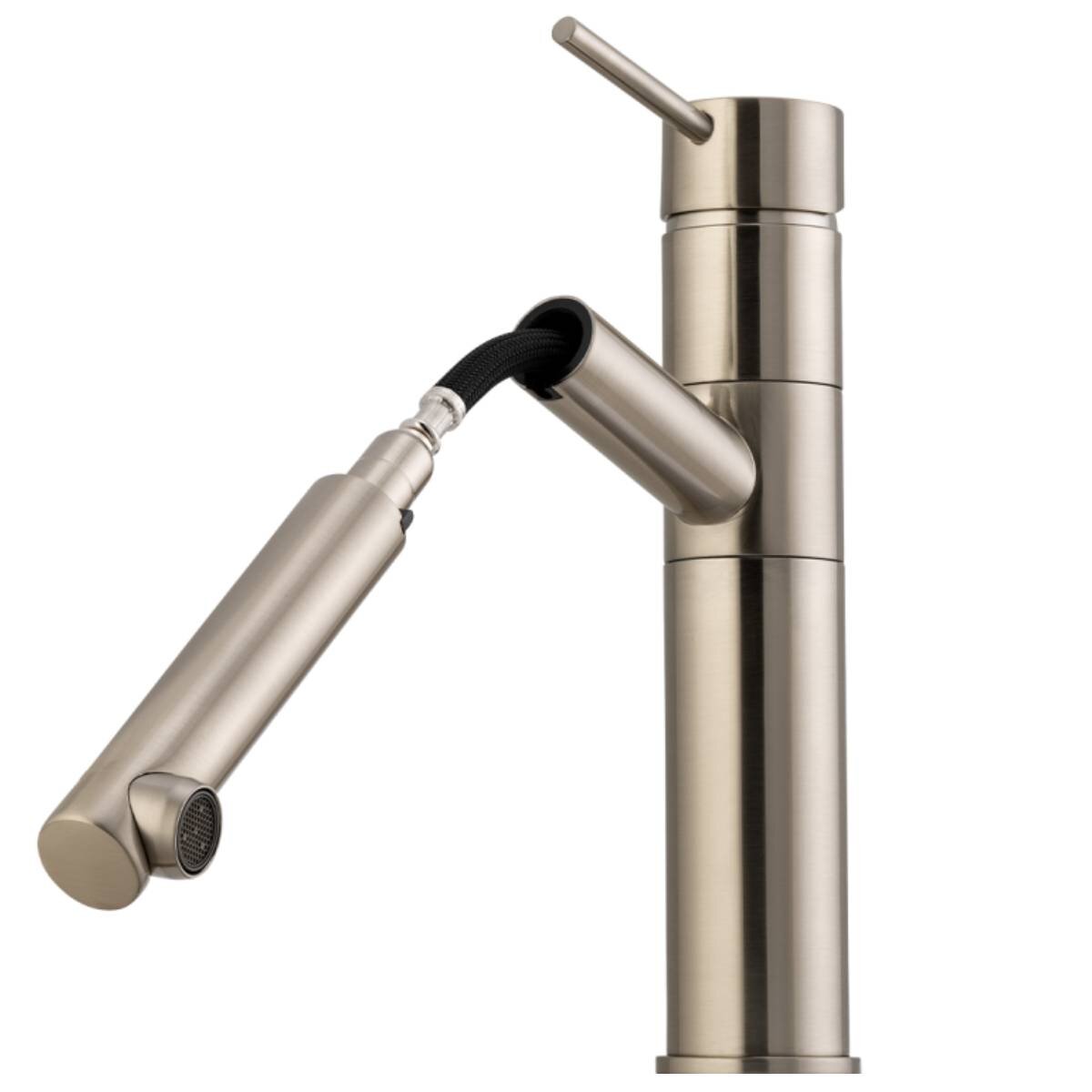 Oliveri Venice pull out swivel mixer tap - Brushed Nickel - WELS 5 star - VE590FBN-P