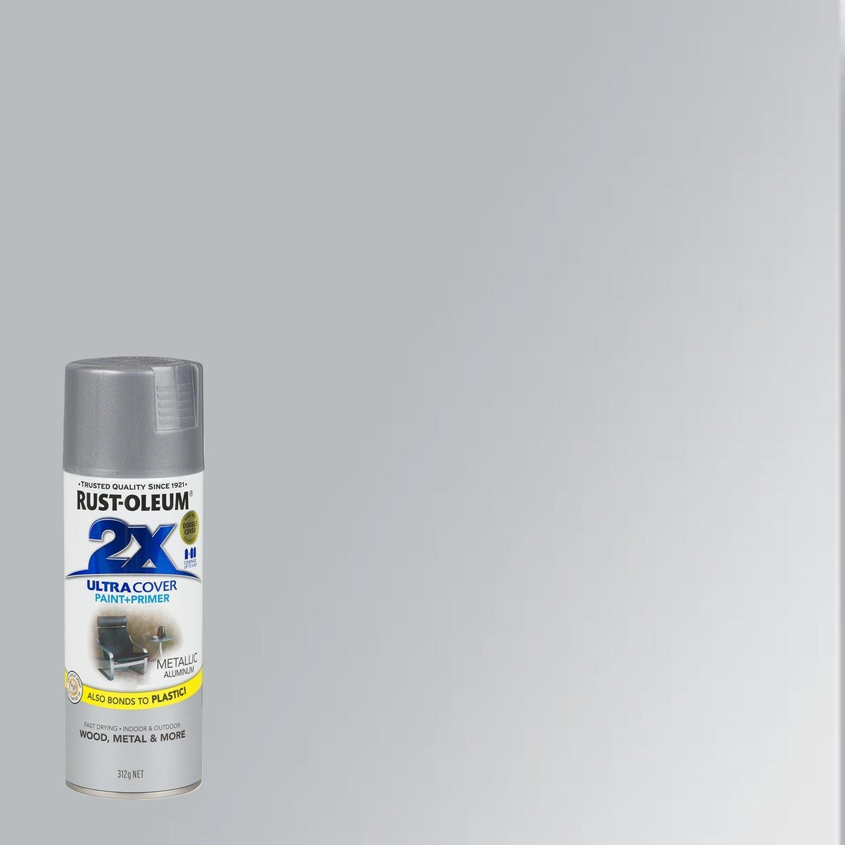 Rust Oleum 2X Ultra Cover Spray Paint 312g - Metallic Aluminium - SuperSaverAU - view 2