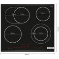 Bosch 60cm Series 8 Ceramic Cooktop - Black, 4 Zones, DirectSelect Premium, Dual-Ring Zones - PKN675DB1A