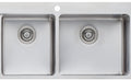 Oliveri Sonetto 1415mm 1 and 3/4 Bowl Topmount Sink - Left Hand Drainer, Bamboo Chopping Board - SN1012
