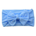 Baby Bow Headband Soft Stretchy Nylon Turban Wrap - Blue