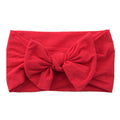 Baby Bow Headband Soft Stretchy Nylon Turban Wrap - Bright Red