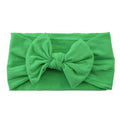 Baby Bow Headband Soft Stretchy Nylon Turban Wrap - Green