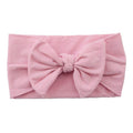 Baby Bow Headband Soft Stretchy Nylon Turban Wrap - Light Dusty Pink
