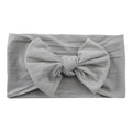 Baby Bow Headband Soft Stretchy Nylon Turban Wrap - Light Grey