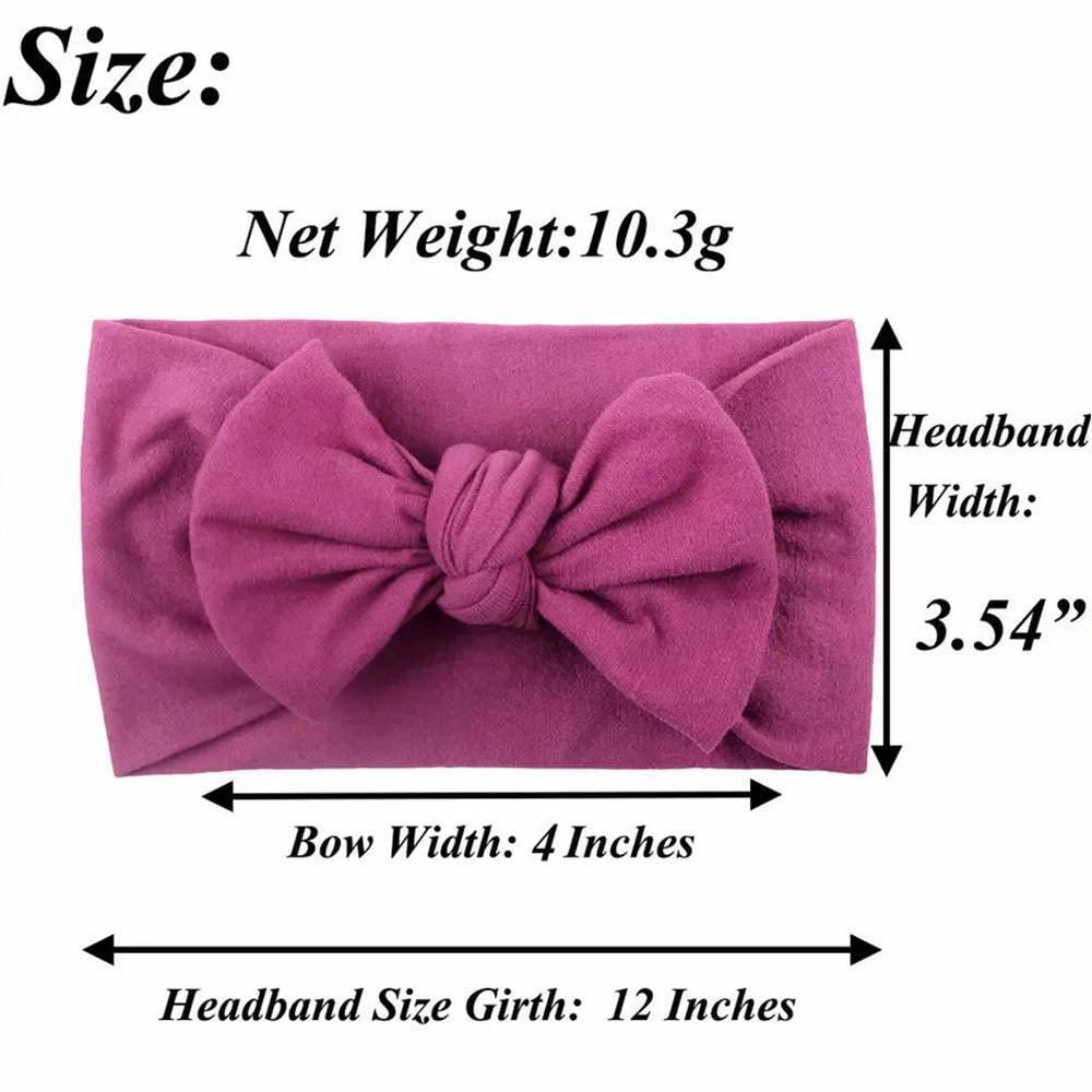 Baby Bow Headband Soft Stretchy Nylon Turban Wrap - Light Grey - view 5