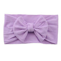 Baby Bow Headband Soft Stretchy Nylon Turban Wrap - Light Purple