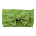 Baby Bow Headband Soft Stretchy Nylon Turban Wrap - Lime Green