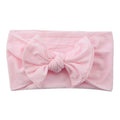 Baby Bow Headband Soft Stretchy Nylon Turban Wrap - Pale Pink