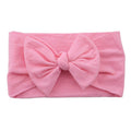 Baby Bow Headband Soft Stretchy Nylon Turban Wrap - Peach Pink