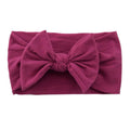 Baby Bow Headband Soft Stretchy Nylon Turban Wrap - Plum