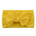 Baby Bow Headband Soft Stretchy Nylon Turban Wrap - Yellow