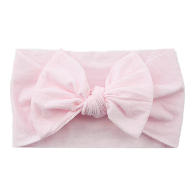 Baby Bow Knot Headband, Soft Stretch Nylon - Light Pink, Style 21