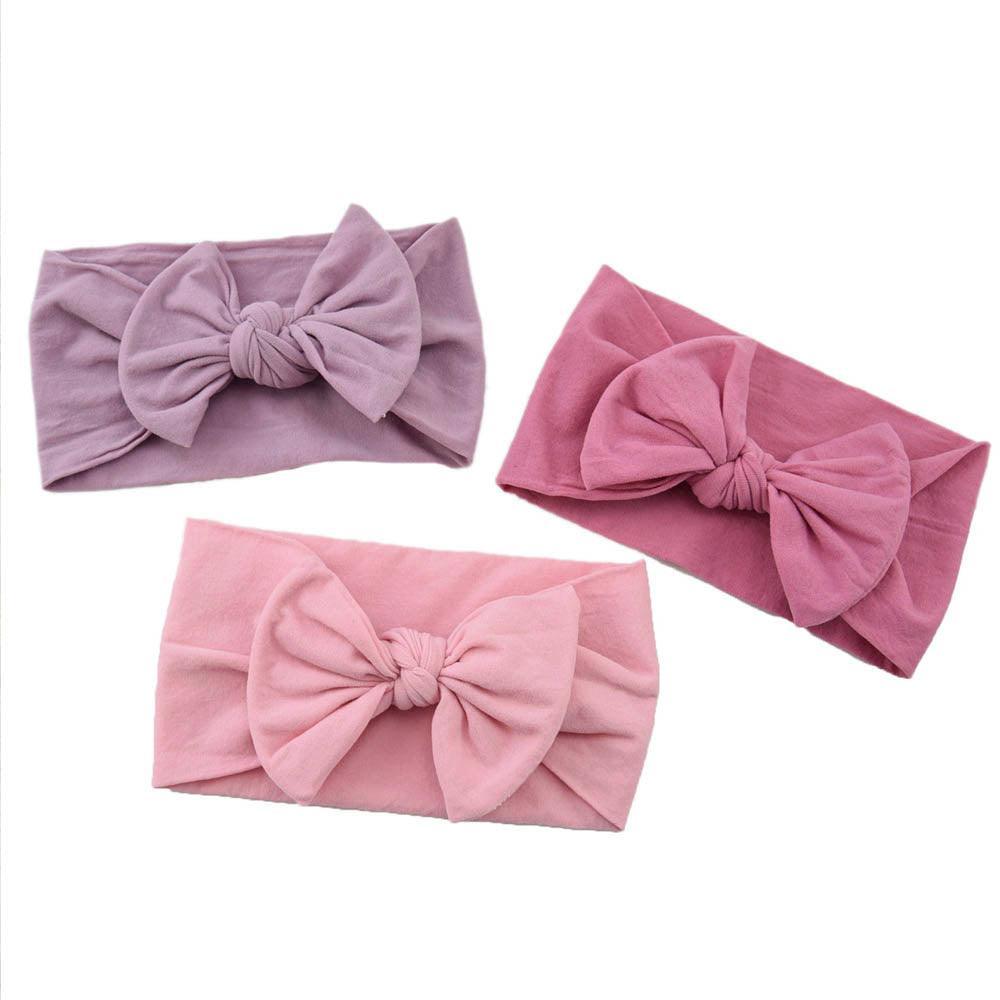 Baby Bow Knot Headband, Soft Stretch Nylon - Light Pink, Style 21 - view 11