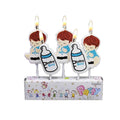 Baby Boy Feeding Bottle Birthday Cake Candles - Baby Boy and Bottle Design