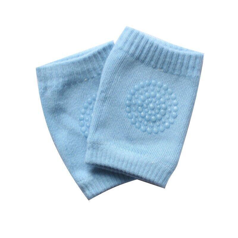 Baby Crawling Knee Pads Soft Cotton Protectors - Blue