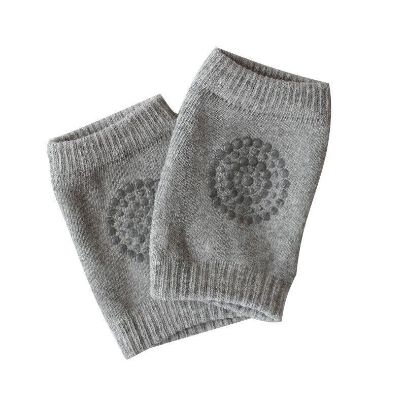 Baby Crawling Knee Pads Soft Cotton Protectors - Light Grey