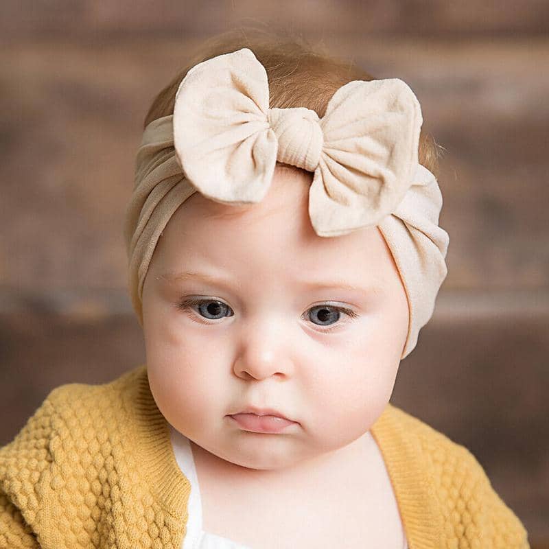 Baby Girl Headband Wrap Set of 3 with Top Knot Bow - Pink Floral, Flamingo Print and Rose - view 5
