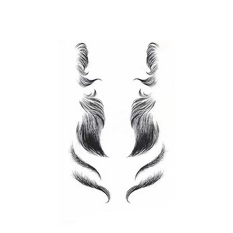 Baby Hair Tattoo Stickers - Black Hairline Edge, Style 10