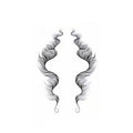 Baby Hair Tattoo Stickers - Black Hairline Edge, Style 12