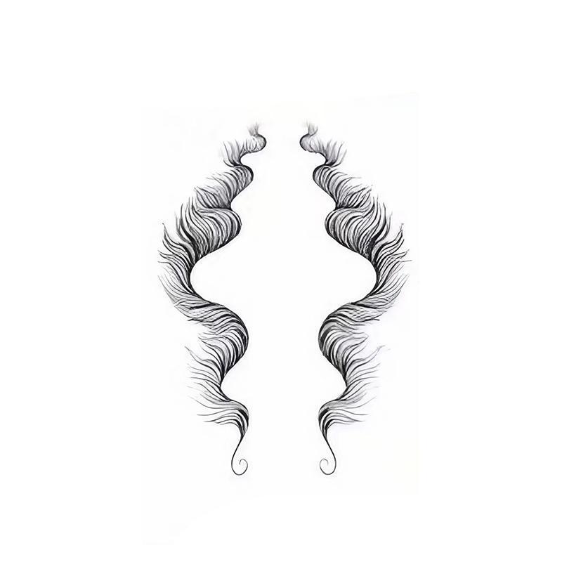 Baby Hair Tattoo Stickers - Black Hairline Edge, Style 12