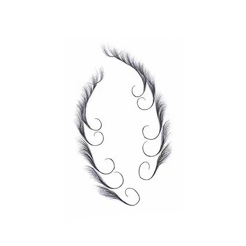Baby Hair Tattoo Stickers - Black Hairline Edge, Style 13