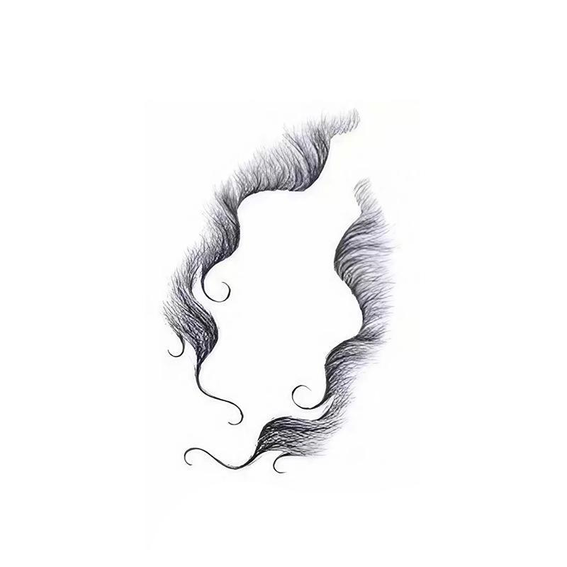 Baby Hair Tattoo Stickers - Black Hairline Edge, Style 15