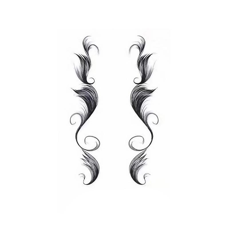 Baby Hair Tattoo Stickers - Black Hairline Edge, Style 18
