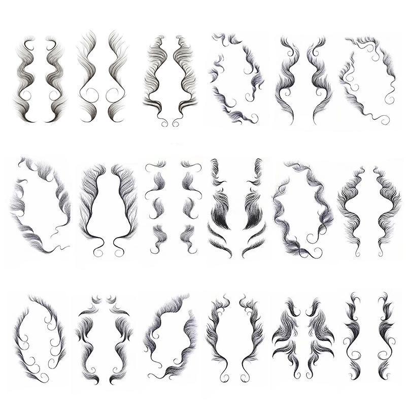 Baby Hair Tattoo Stickers - Black Hairline Edge, Style 18 - view 3