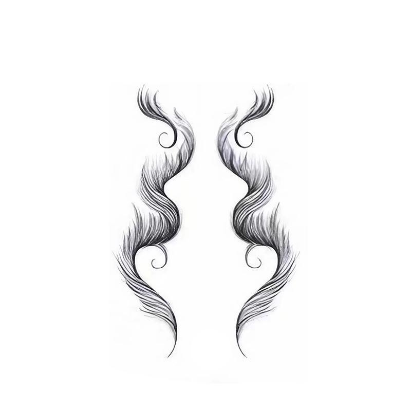 Baby Hair Tattoo Stickers - Black Hairline Edge, Style 5
