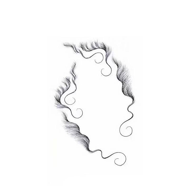 Baby Hair Tattoo Stickers - Black Hairline Edge, Style 6